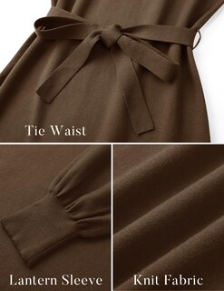 Foto 5 | Foto 5 | Vestido Tipo Suéter Mirol Para Mujer 2024, Otoño, Cuello Redondo, Marrón - Venta Internacional.
