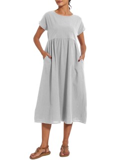 Foto 4 | Foto 4 | Vestido Wrolem Casual De Verano De Algodón Con Bolsillos Para Mujer 2024 - Venta Internacional.