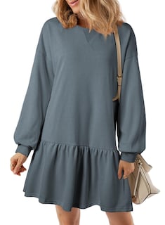 Foto 1 | Foto 1 | Vestido Tipo Sudadera Blencot De Manga Larga Con Estampado De Patchwork Para Mujer - Venta Internacional.