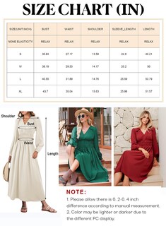 Foto 5 | Foto 5 | Vestido Blencot Casual Con Cuello En V Y Manga Larga De Otoño, Verde Musgo - Venta Internacional.