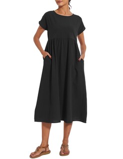 Foto 4 | Foto 4 | Vestido Wrolem Casual De Verano De Algodón Con Bolsillos Para Mujer 2024 - Venta Internacional.