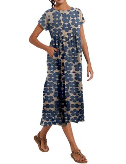 Foto 2 | Foto 2 | Vestido Wrolem Casual De Verano De Algodón Con Bolsillos Para Mujer 2024 - Venta Internacional.