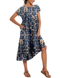 Foto 3 | Foto 3 | Vestido Wrolem Casual De Verano De Algodón Con Bolsillos Para Mujer 2024 - Venta Internacional.