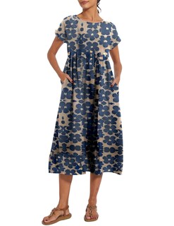 Foto 4 | Foto 4 | Vestido Wrolem Casual De Verano De Algodón Con Bolsillos Para Mujer 2024 - Venta Internacional.