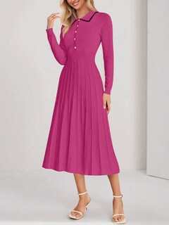 Foto 2 | Foto 2 | Vestido Tipo Suéter Mirol 2024 Vestido Largo Con Botones Y Manga Larga De Otoño - Venta Internacional.