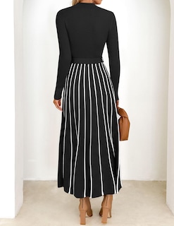Foto 4 | Foto 4 | Vestido Tipo Suéter Zesica Para Mujer, Otoño 2024, Cuello Alto, Negro - Venta Internacional.