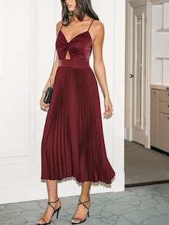 Foto 5 | Foto 5 | Vestido Cupshe Midi Para Mujer 2024, Fiesta, Tirantes Finos, Color Burdeos - Venta Internacional.