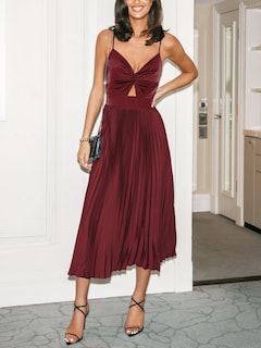 Foto 7 | Foto 7 | Vestido Cupshe Midi Para Mujer 2024, Fiesta, Tirantes Finos, Color Burdeos - Venta Internacional.