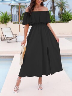 Foto 4 | Foto 4 | Vestido Cupshe Maxi Beach Con Volantes Y Hombros Descubiertos Para Mujer - Venta Internacional.