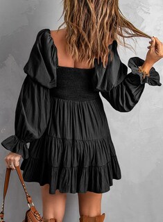Foto 2 | Foto 2 | Vestido De Verano Dokotoo Con Hombros Descubiertos Y Cuello En V Para Mujer, Negro - Venta Internacional.