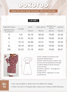 Foto 6 | Foto 6 | Vestido Casual Dokotoo Para Mujer De Manga Larga A Rayas Color Albaricoque - Venta Internacional.