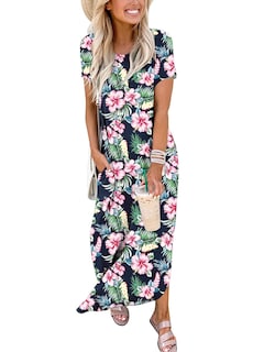 Foto 2 | Foto 2 | Vestido Anrabess Casual Holgado Manga Corta Maxi Beach - Venta Internacional