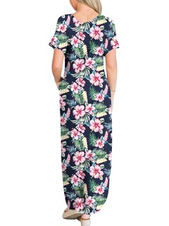 Foto 4 | Foto 4 | Vestido Anrabess Casual Holgado Manga Corta Maxi Beach - Venta Internacional
