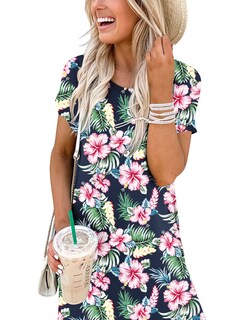 Foto 6 | Foto 6 | Vestido Anrabess Casual Holgado Manga Corta Maxi Beach - Venta Internacional