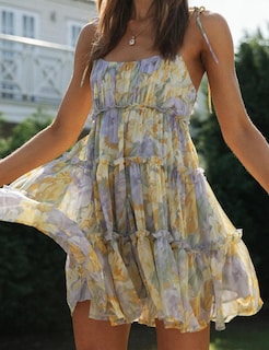 Foto 2 | Foto 2 | Vestido Gihuo Con Estampado Floral, Mini, Bohemio, Fluido, Con Volantes, Verano 2024 - Venta Internacional.