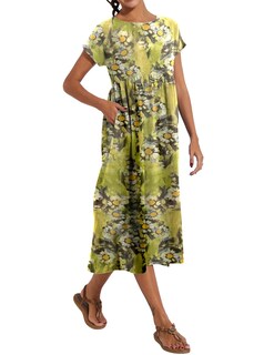 Foto 2 | Foto 2 | Vestido Wrolem Casual De Verano De Algodón Con Bolsillos Para Mujer 2024 - Venta Internacional.