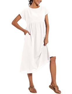 Foto 3 | Foto 3 | Vestido Wrolem Casual De Verano De Algodón Con Bolsillos Para Mujer 2024 - Venta Internacional.