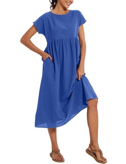 Foto 3 | Foto 3 | Vestido Wrolem Casual De Verano De Algodón Con Bolsillos Para Mujer 2024 - Venta Internacional.