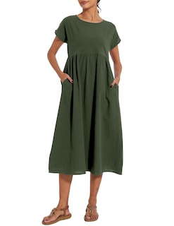 Foto 4 | Foto 4 | Vestido Wrolem Casual De Verano De Algodón Con Bolsillos Para Mujer 2024 - Venta Internacional.