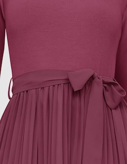 Foto 7 | Foto 7 | Vestido Midi Zesica Otoño Manga Larga Cuello Redondo Línea A Morado Rojo - Venta Internacional.