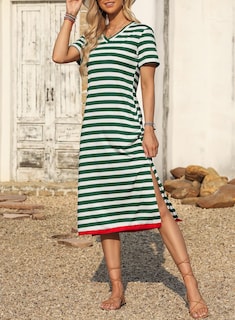 Foto 4 | Foto 4 | Vestido Largo Dokotoo A Rayas De Verano Para Mujer Verde 2xl - Venta Internacional.