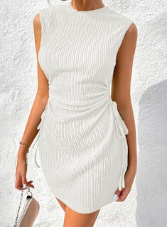 Foto 2 | Foto 2 | Vestido Acelit Sexy Blanco Texturizado Para Mujer, Fiesta, Club, Noche - Venta Internacional.