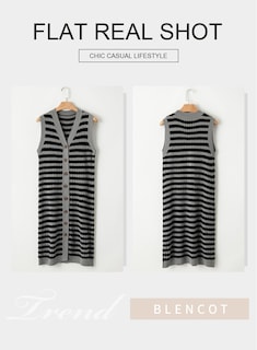Foto 4 | Foto 4 | Vestido Midi Blencot Para Mujer, A Rayas, Primavera, Sin Mangas, Gris S - Venta Internacional.