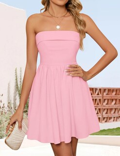 Foto 2 | Foto 2 | Vestido Zesica Summer Strapless Mini 2025 Con Hombros Descubiertos Rosa - Venta Internacional.