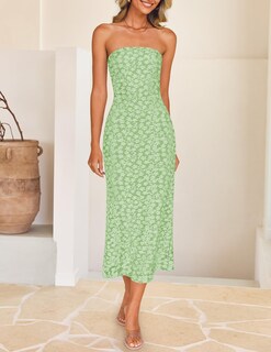 Foto 7 | Foto 7 | Vestido Ajustado Zesica 2025 Para Verano, Estilo Bohemio Y Floral, Con Hombros Descubiertos - Venta Internacional.