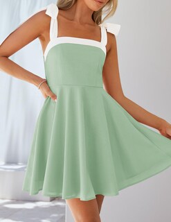 Foto 2 | Foto 2 | Vestido Zesica Mini Con Cuello Cuadrado, Estilo Bohemio, Verano 2025, Para Mujer - Venta Internacional.