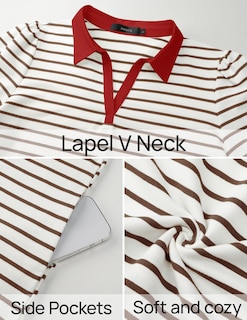 Foto 5 | Foto 5 | Vestido Zesica Minivestido Casual De Verano A Rayas Con Cuello En V Para Mujer - Venta Internacional.