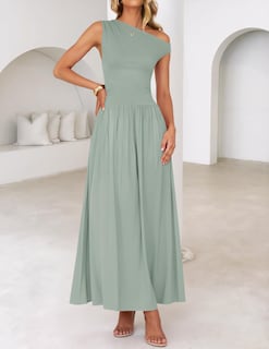 Foto 6 | Foto 6 | Vestido Largo Zesica Summer 2025 Con Un Solo Hombro Casual Para Mujer - Venta Internacional.