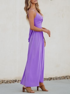 Foto 4 | Foto 4 | Vestido Largo Cupshe Con Cuello En V Torcido Sin Mangas Y Recorte Morado - Venta Internacional.