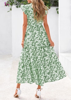 Foto 2 | Foto 2 | Vestido Midi Prettygarden Para Mujer Con Cuello En V Con Estampado Floral De Verano 2025 - Venta Internacional.