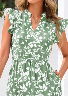 Foto 5 | Foto 5 | Vestido Midi Prettygarden Para Mujer Con Cuello En V Con Estampado Floral De Verano 2025 - Venta Internacional.