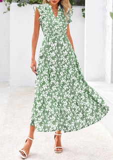 Foto 7 | Foto 7 | Vestido Midi Prettygarden Para Mujer Con Cuello En V Con Estampado Floral De Verano 2025 - Venta Internacional.