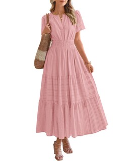 Foto 1 | Foto 1 | Vestido Casual Btfbm Para Mujer, Verano 2025, Cuello En V Y Cintura Elástica - Venta Internacional.