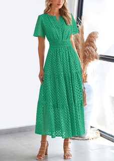Foto 4 | Foto 4 | Vestido Largo Prettygarden 2025, Verano, Cuello En V, Ojales, Verde - Venta Internacional.