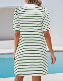 Foto 4 | Foto 4 | Vestido Zesica Minivestido Casual De Verano A Rayas Verde Para Mujer - Venta Internacional.