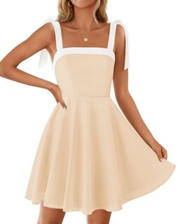 Foto 1 | Foto 1 | Vestido Zesica Para Mujer 2025, Estilo Bohemio, Cuello Cuadrado, Color Albaricoque - Venta Internacional.