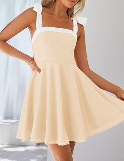 Foto 2 | Foto 2 | Vestido Zesica Para Mujer 2025, Estilo Bohemio, Cuello Cuadrado, Color Albaricoque - Venta Internacional.