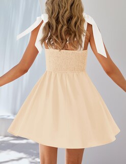 Foto 4 | Foto 4 | Vestido Zesica Para Mujer 2025, Estilo Bohemio, Cuello Cuadrado, Color Albaricoque - Venta Internacional.