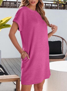 Foto 4 | Foto 4 | Vestido De Verano Evaless 2025 Fashion De Manga Corta Con Bolsillos - Venta Internacional.