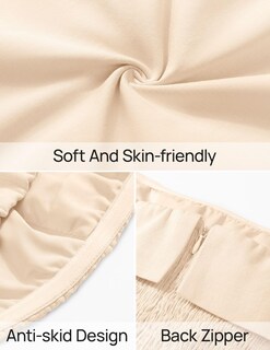 Foto 7 | Foto 7 | Vestido De Verano Zesica Mini 2025 Sin Tirantes Con Hombros Descubiertos, Color Albaricoque - Venta Internacional.