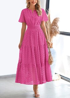 Foto 5 | Foto 5 | Vestido Largo Prettygarden 2025 De Verano Con Cuello En V Y Ojales Para Mujer - Venta Internacional.