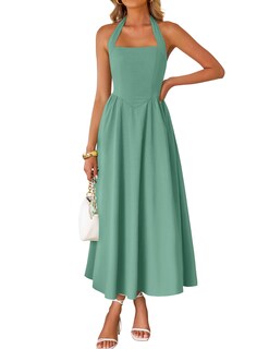 Foto 1 | Foto 1 | Vestido De Verano Zesica, Sin Mangas, Halter, Midi, Playa, Salvia, Para Mujer - Venta Internacional.