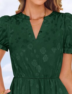 Foto 6 | Foto 6 | Vestido Zesica Para Mujer, Verano 2025, Manga Corta, Manga Corta, Midi, Verde - Venta Internacional.