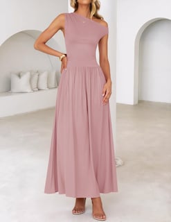 Foto 6 | Foto 6 | Vestido Largo Zesica Summer 2025 Con Un Solo Hombro, Rosa - Venta Internacional.