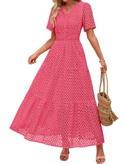 Foto 1 | Foto 1 | Vestido Largo Zesica 2025 De Verano Con Manga Corta Y Cuello En V Para Mujer - Venta Internacional.