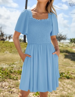 Foto 2 | Foto 2 | Vestido Zesica Para Mujer, Verano 2025, Casual, Con Mangas Onduladas - Venta Internacional.